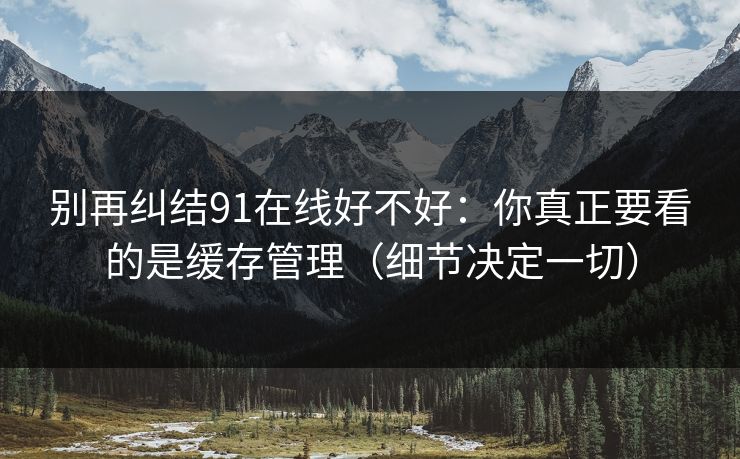 别再纠结91在线好不好:你真正要看的是缓存管理(细节决定一切) 别再纠结91在线好不好:你真正要看的是缓存管理(细节决定一切)